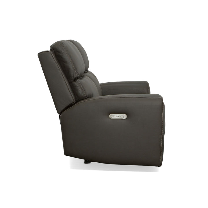 Jarvis Leather Power Reclining Loveseat with Power Headrests in Mica