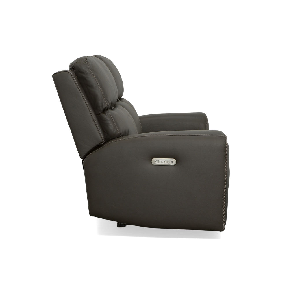 Jarvis Leather Power Reclining Loveseat with Power Headrests in Mica