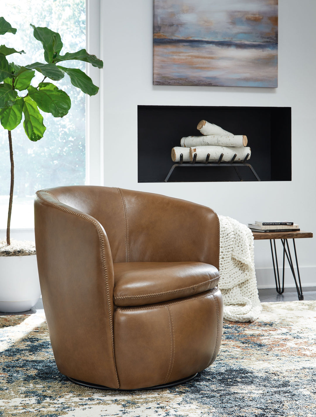 Kierreys - Swivel Chair - Caramel