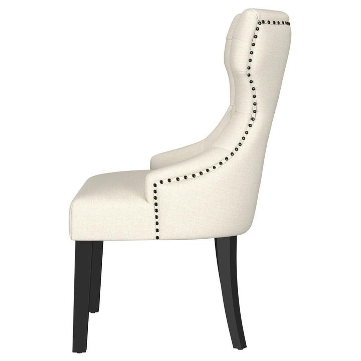 Baney - Fabric Upholstered Dining Side Chair - Beige And Black