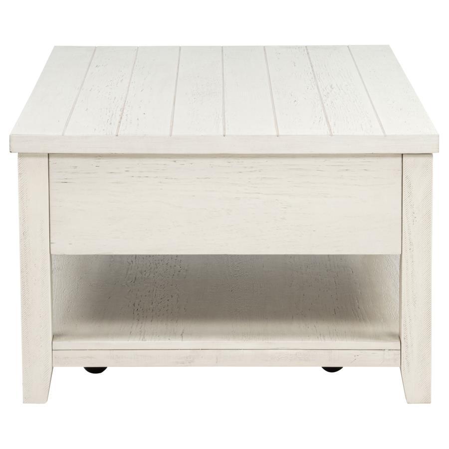 Payne - 48" Mobile Lift Top Coffee Table - Distressed White