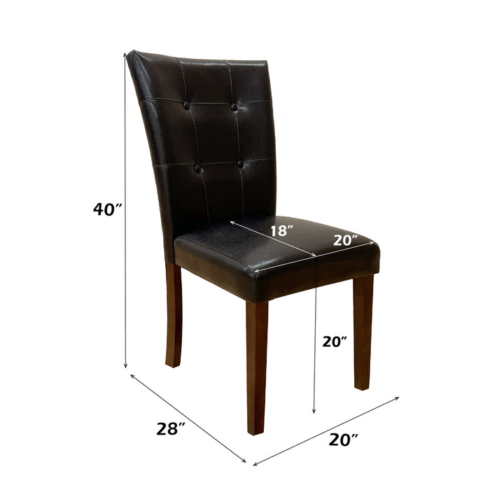 Britney Side Chair (Set of 2) - Espresso Faux Leather &amp; Walnut