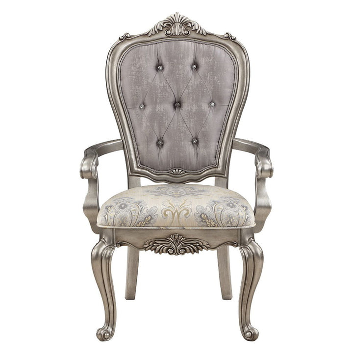 Ariadne - Arm Chair Set of 2) - Velvet & Antique Platinum