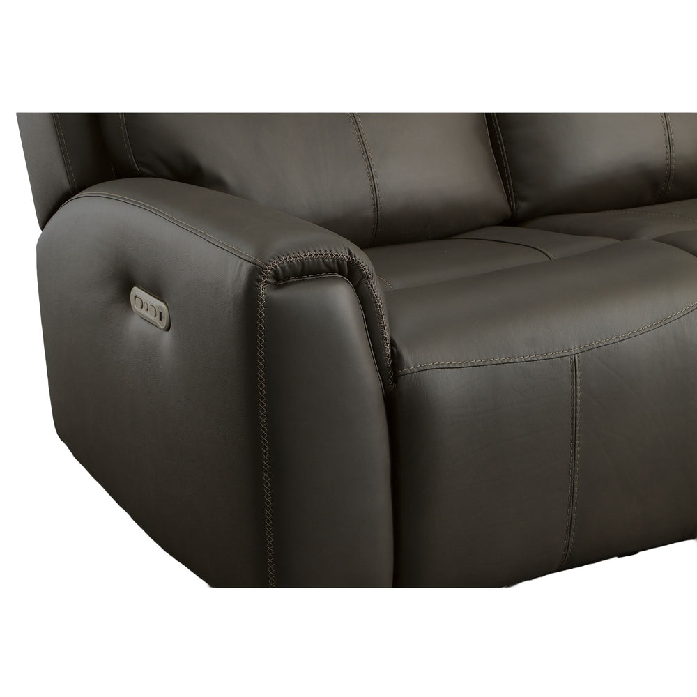 Jarvis Leather Power Reclining Sofa with Power Headrests in Mica
