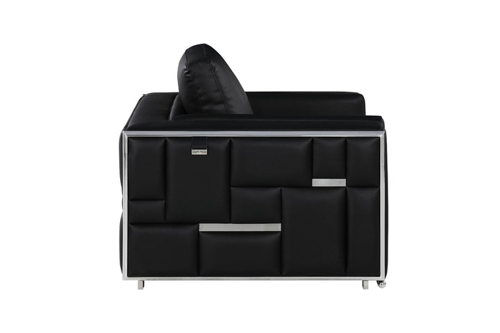 DivanItalia 1130 Chair in Top-Grain Italian Leather - Black