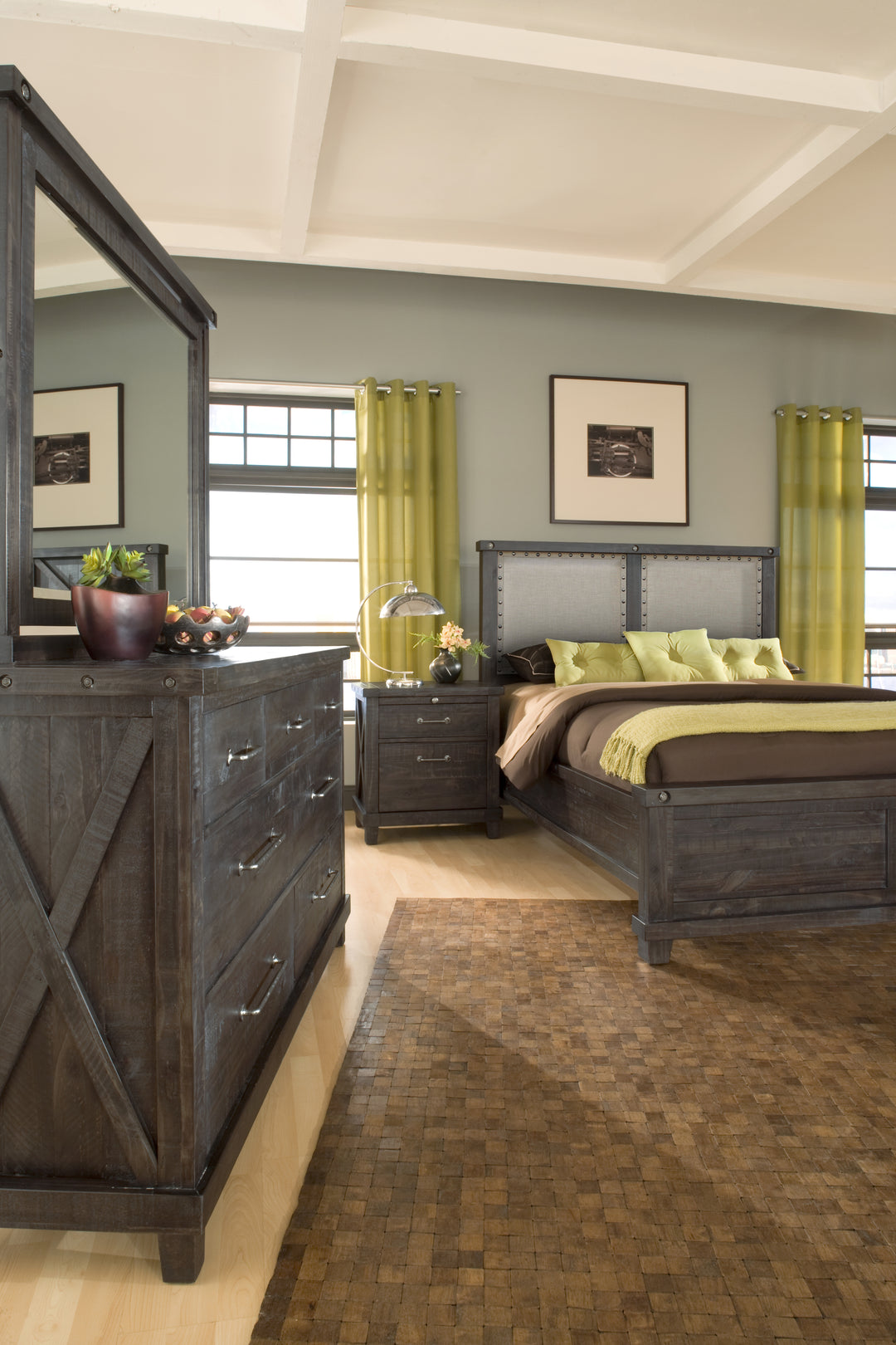 Modus Furniture 7Yc9S5 Yosemite Upholstered Footboard Storage Bed In Cafe