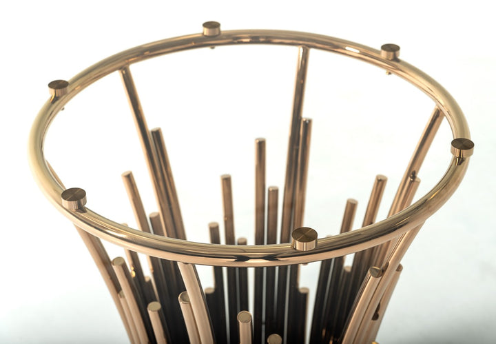 Paxton Modern Round Glass  and  Rosegold Dining Table