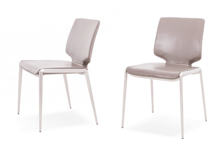 Eileen - Modern Dark Grey Eco-Leather Dining Chair (Set of 2)