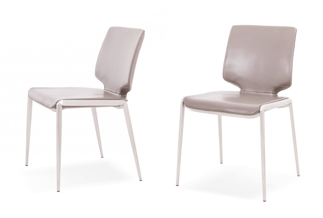 Eileen - Modern Dark Grey Eco-Leather Dining Chair (Set of 2)