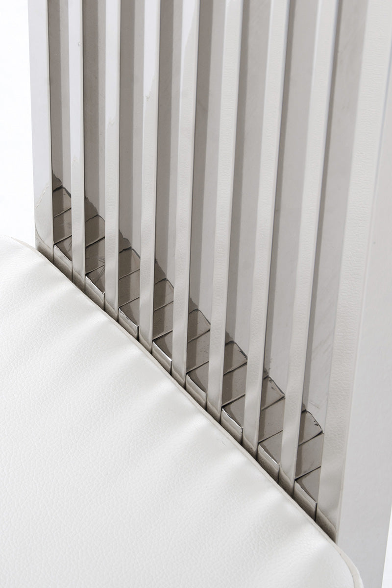 Elise Modern White Leatherette Dining Chair - View 2