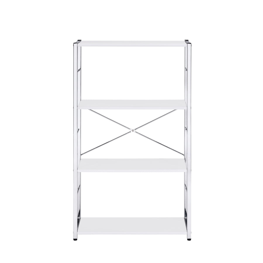ACME Furniture Tennos Bookshelf White & Chrome