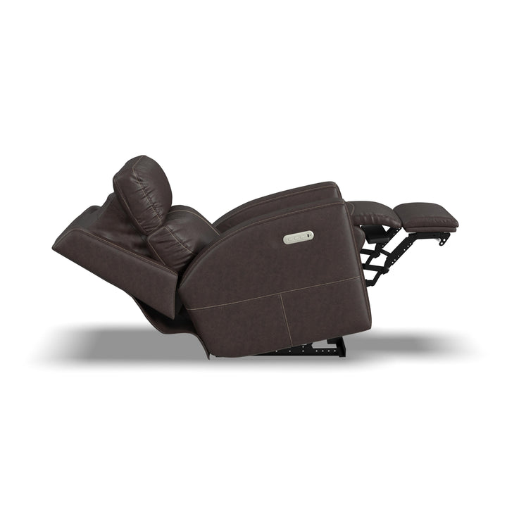 Score Leather Power Recliner with Power Headrest &amp; Lumbar