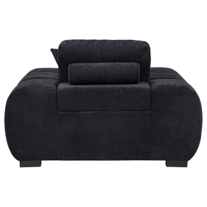 Octavia - Fabric Upholstered Track Arm Accent Chair - Black