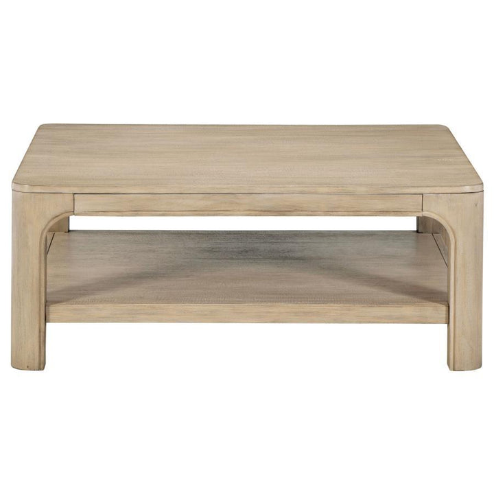 Solano - Square Wood Cocktail Coffee Table - Weathered Mango
