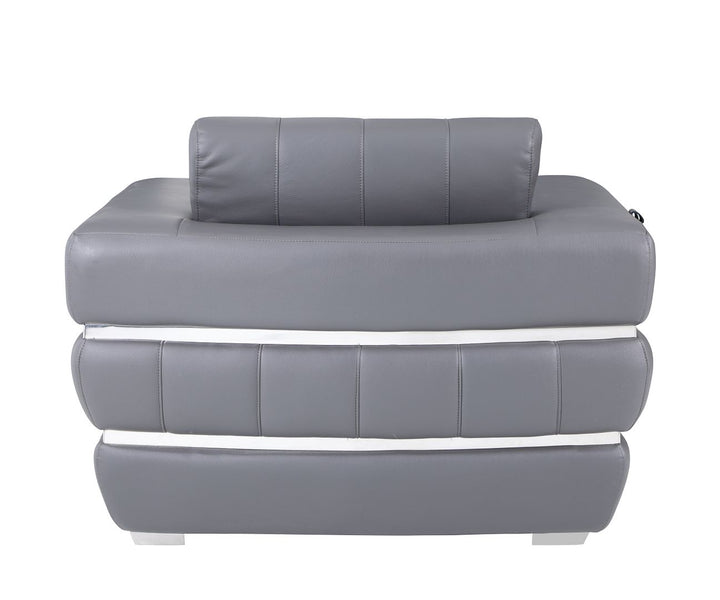 DivanItalia 904 Chair in Top-Grain Italian Leather - Dark Gray