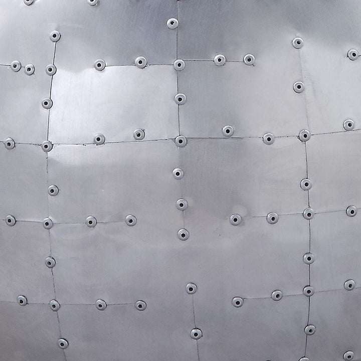 Brancaster - Ottoman - Antique Ebony Top Grain Leather & Aluminum