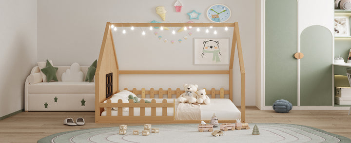 wood-house-bed-with-window-and-fence-natural