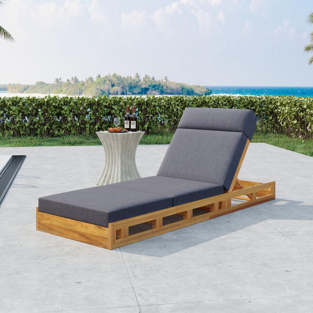 Acacia Headrest Chaise Lounge – Dark Grey