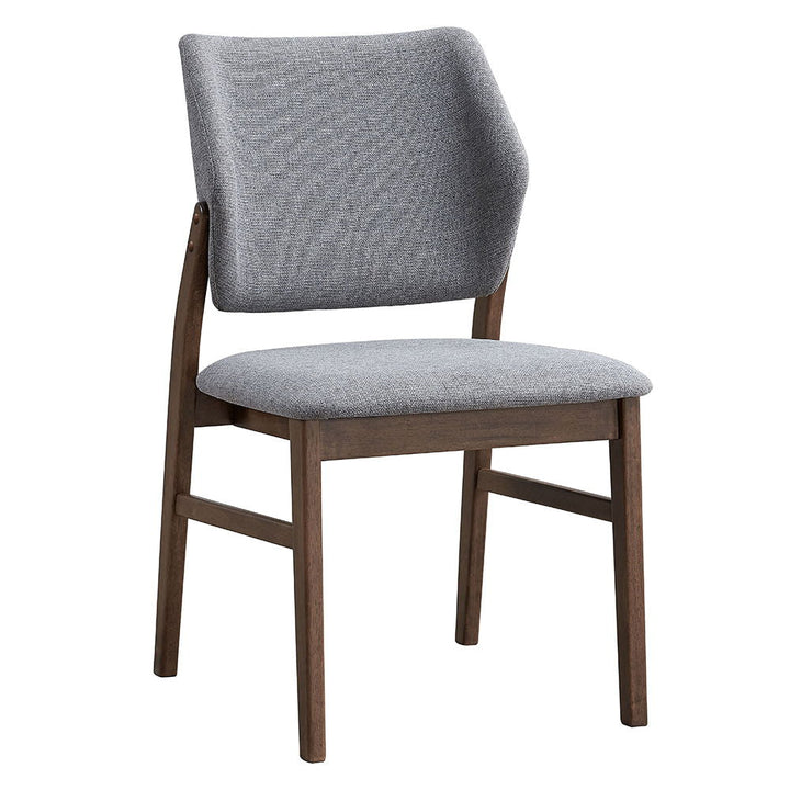 ACME Furniture Sarha Side Chair Set of 2) Light Gray Fabric & Walnut