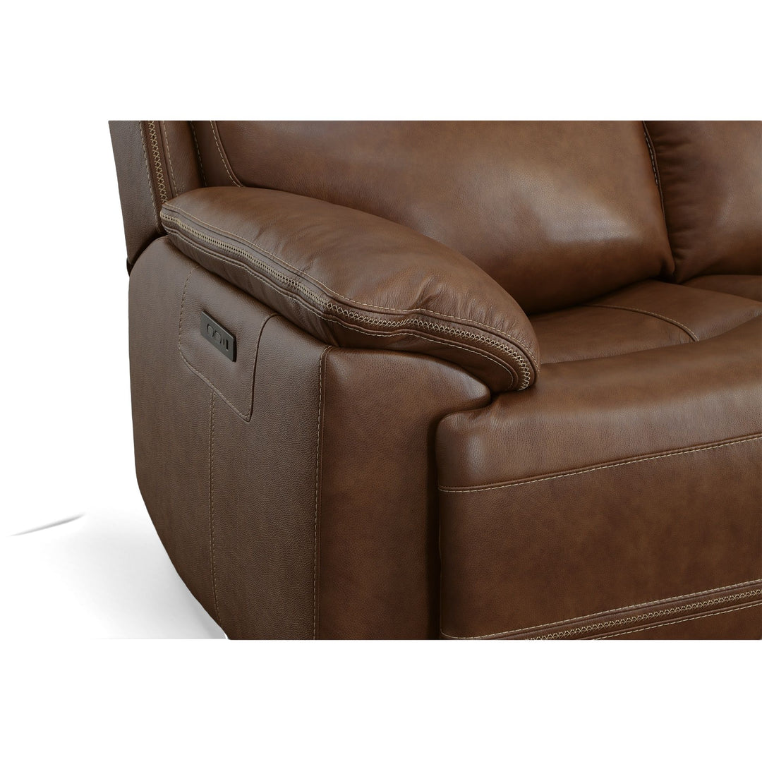 Flexsteel 1759-62PH-20272 Jackson  Power Reclining Sofa With Power Headrests  Whiskey