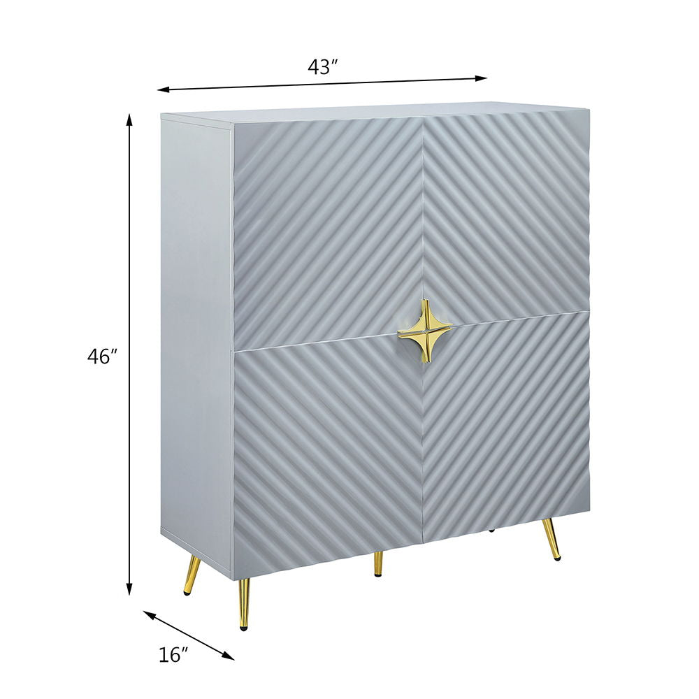 Gaines - Accent Cabinet - Gray High Gloss