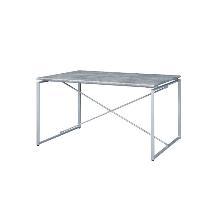 Jurgen - Dining Table - Faux Concrete & Silver