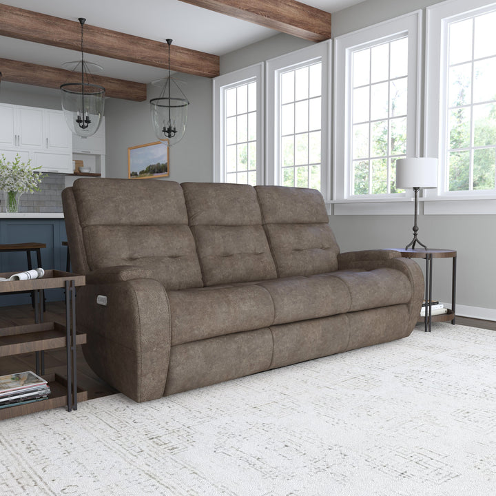flexsteel-b3906-62h-strait-power-reclining-sofa-with-power-headrests-dark-brown