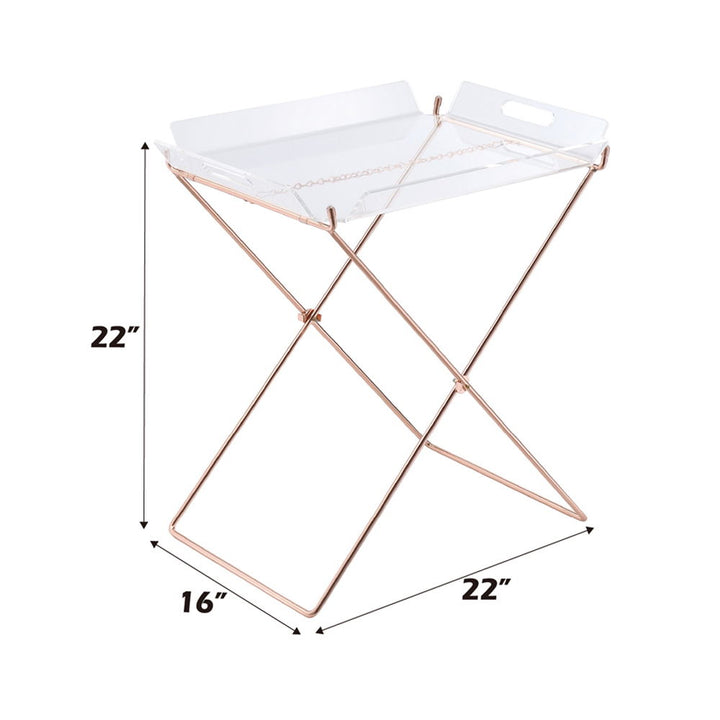 Cercie - Tray Table - Clear Acrylic & Copper