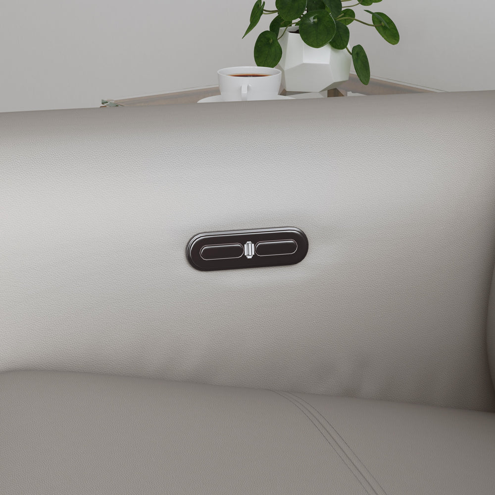 Aurora Leather Power Recliner with Power Headrest in Ash