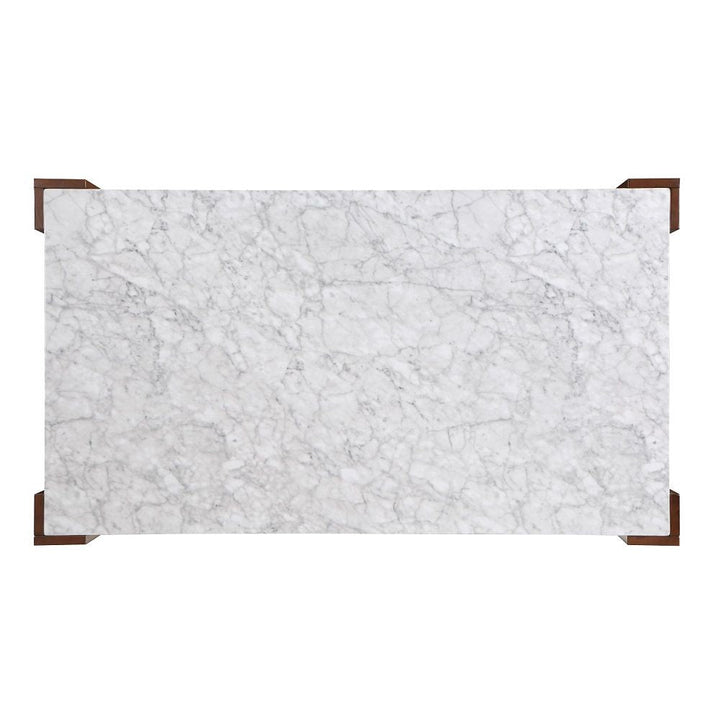 Hettie - Dining Table With Engineeed Stone Top - Engineered Stone Top & Brown