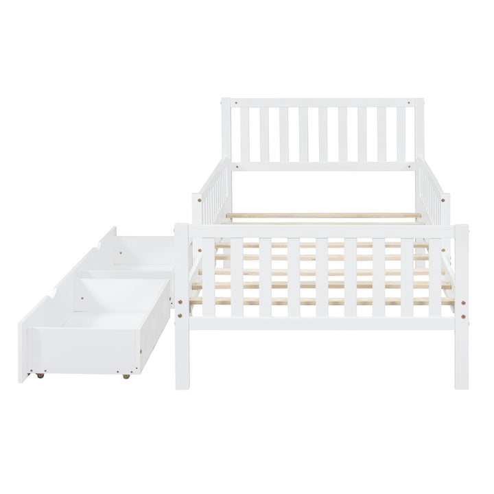 twin-size-wood-platform-bed-with-guardrails-and-two-storage-drawers-in-white