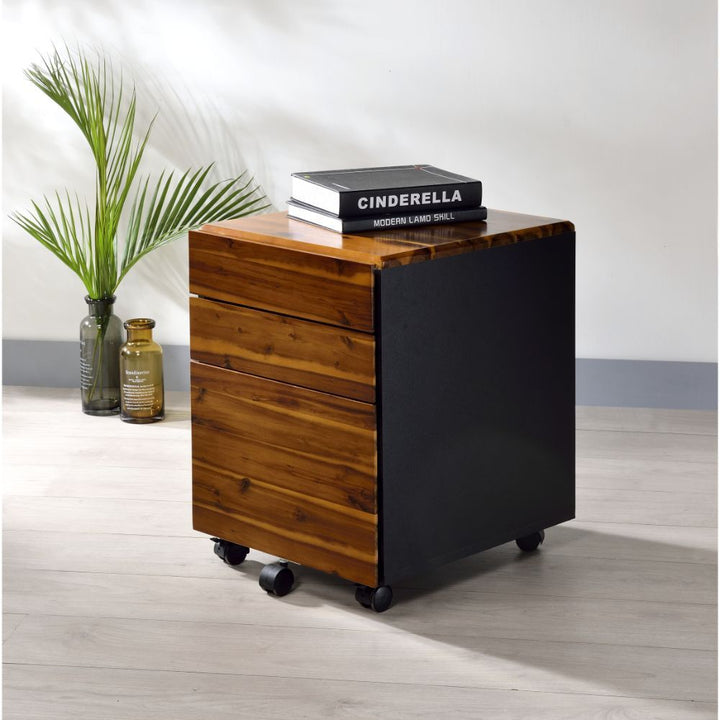 Jurgen - File Cabinet - Oak & Black