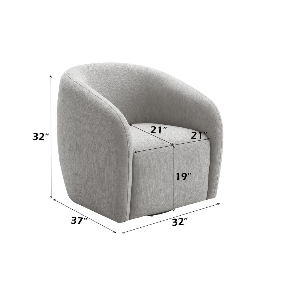 Etienne - Chair With Swivel - Gray Linen