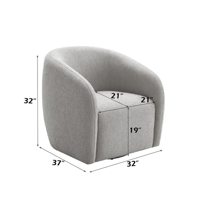 Etienne - Chair With Swivel - Gray Linen