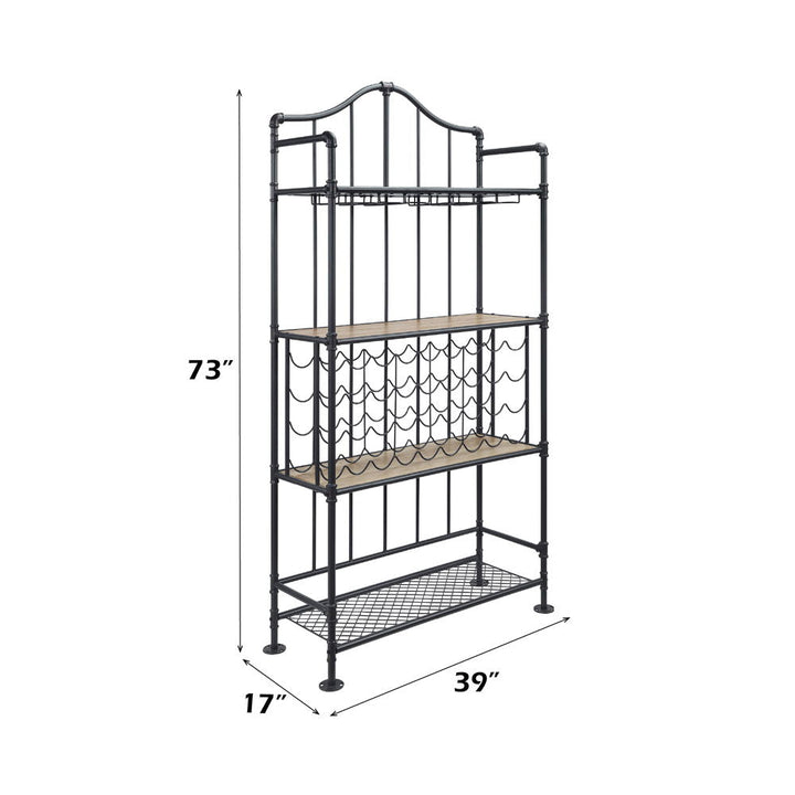 Edina - Wine Rack - Oak & Sandy Black