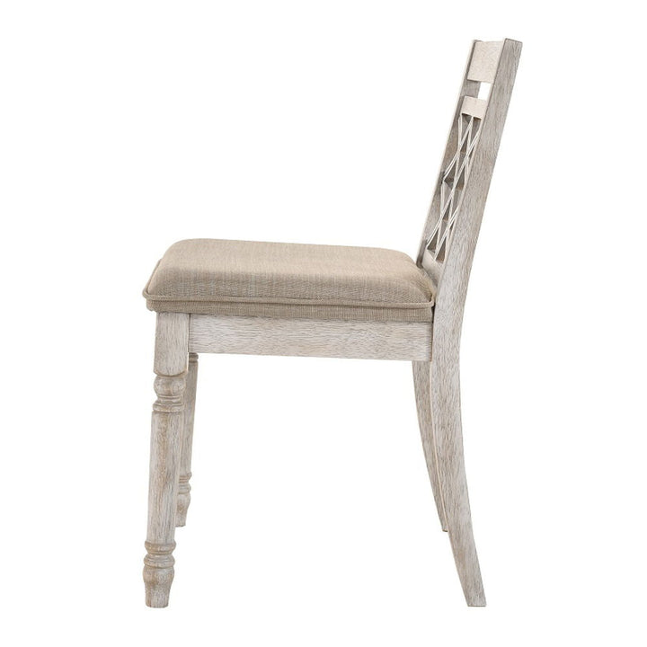 Cillin - Side Chair Set of 2) - Fabric, Walnut & Antique White