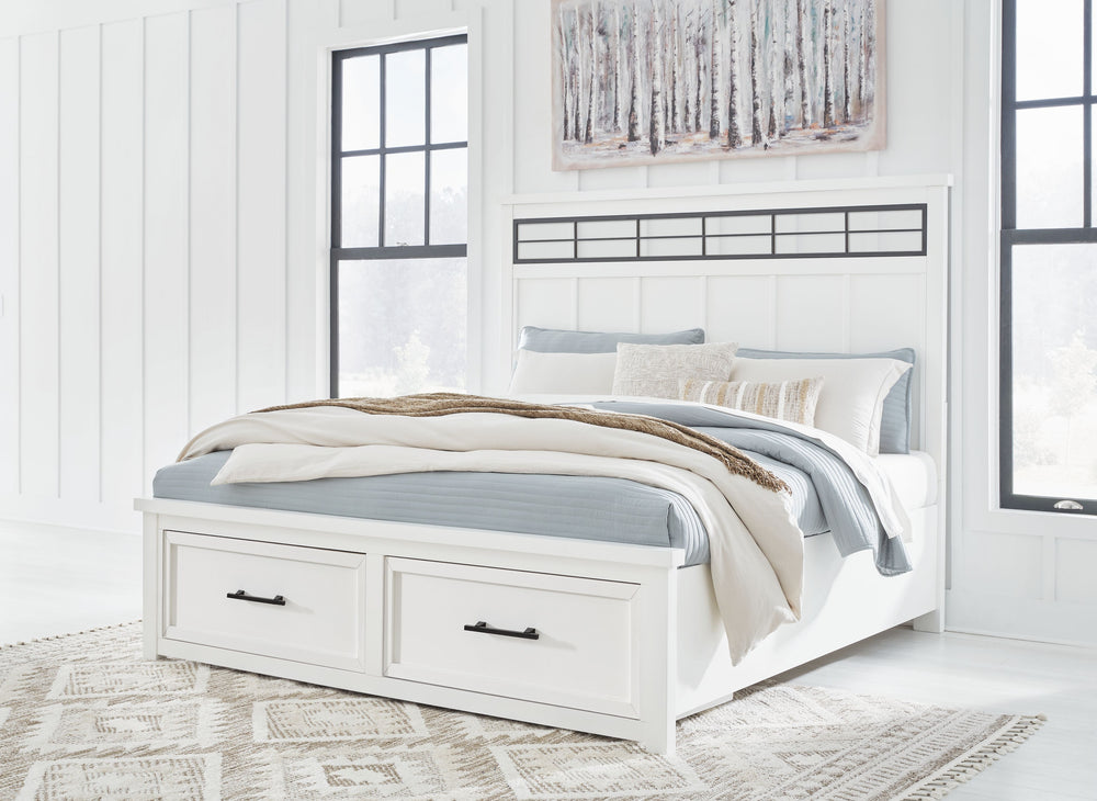 Ashbryn - California King Panel Storage Bed - White / Natural by Ashley Furniture product image