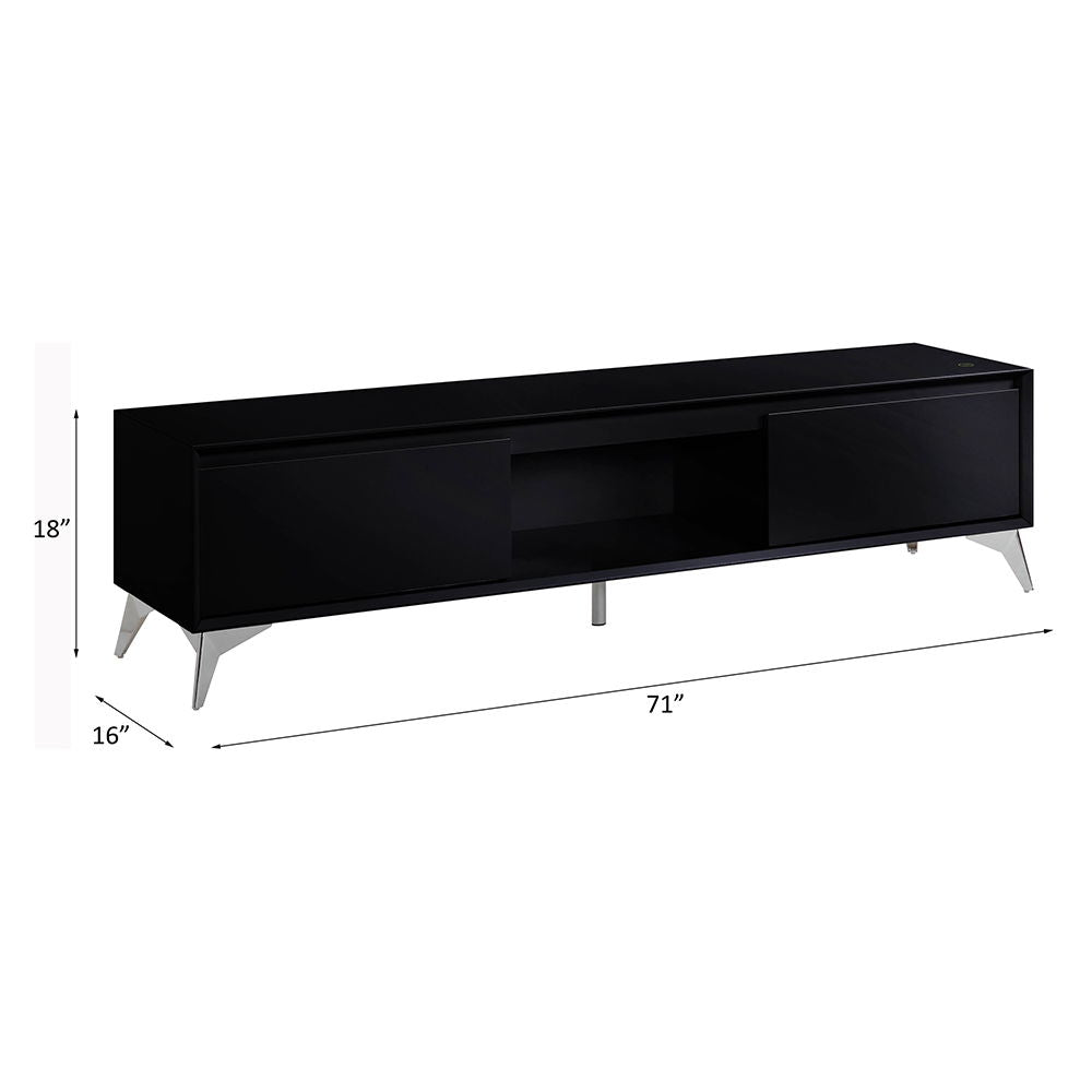 Raceloma - TV Stand - Black & Chrome