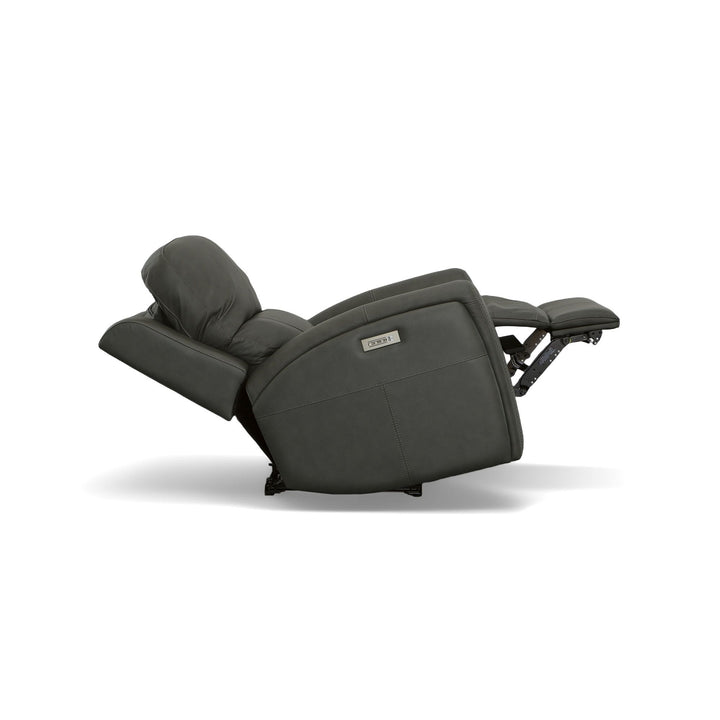 Flexsteel 1043-53P5-94602 Linden  Power Swivel Gliding Recliner With Power Headrest, Lumbar, Heat &amp; Massage  Charcoal
