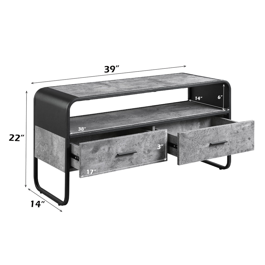 Raziela - 22" TV Stand - Concrete Gray & Black