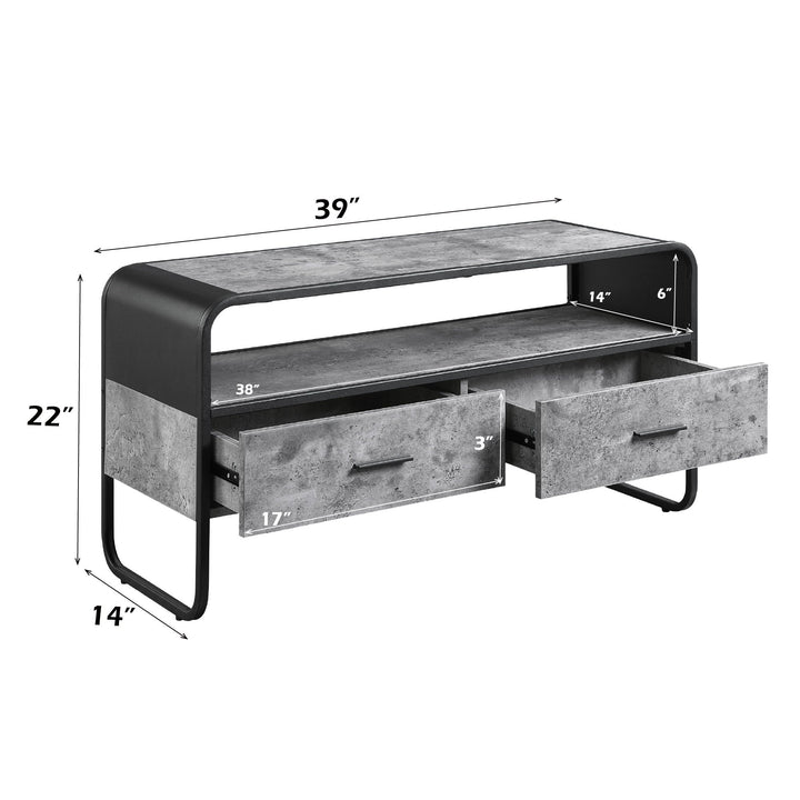 Raziela - 22" TV Stand - Concrete Gray & Black