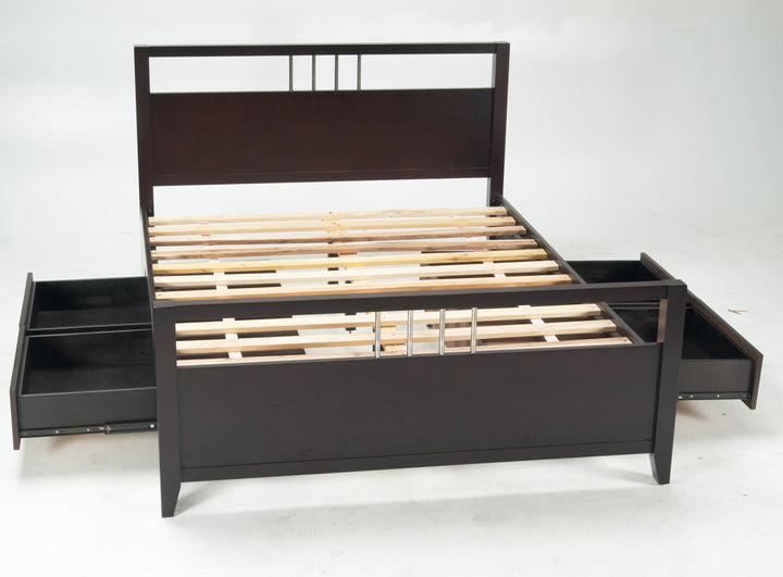 Modus Furniture Nv23S4 Nevis Platform Storage Bed In Espresso