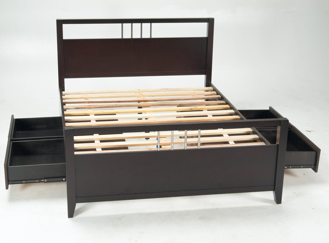 Modus Furniture Nv23S5 Nevis Platform Storage Bed In Espresso