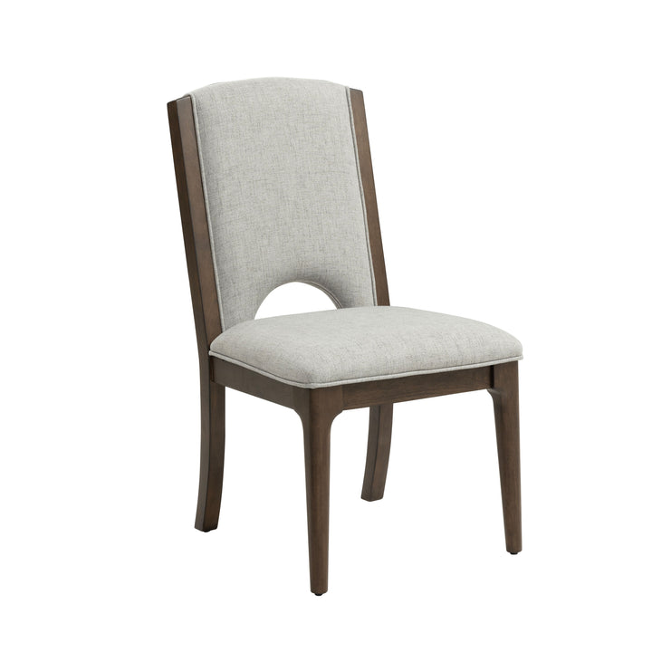 Flexsteel W1013-840 Athens  Upholstered Dining Chair (Set of 2)  Light Gray / Chocolate Brown