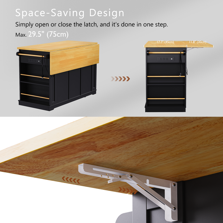 53-inch-black-kitchen-island-cart-with-drop-leaf-and-power-outlet