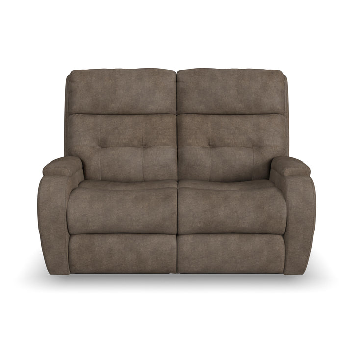 Strait Leather Power Reclining Loveseat with Power Headrests