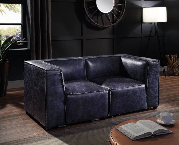 Birdie - Modular Wedge - Vintage Blue Top Grain Leather