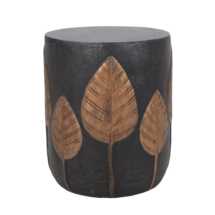 Boho Leaf Pattern Outdoor Side Table – Copper