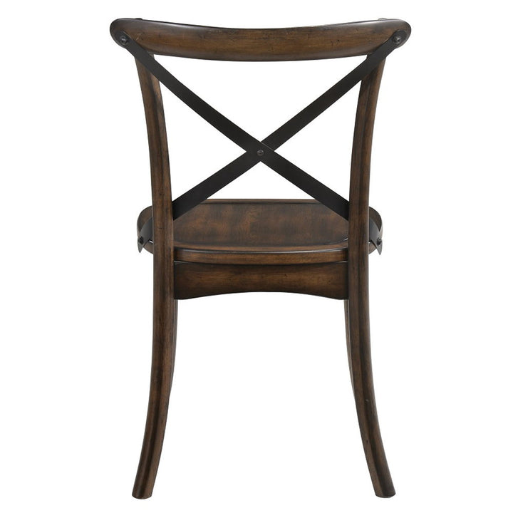 Kaelyn - Side Chair Set of 2) - Dark Oak & Black Metal