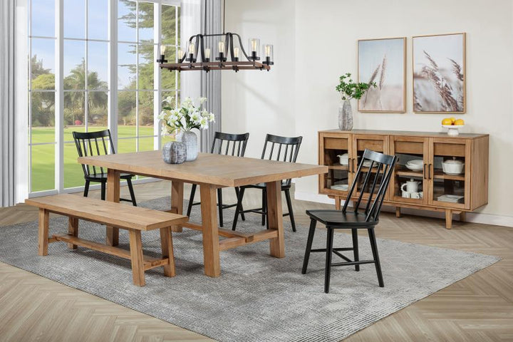 Middleton - Wood Backless Dining Bench Natural - Brown